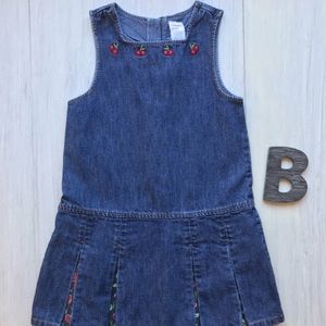 EUC Gymboree Girls Size 5 Cherry Pie Denim Jumper
